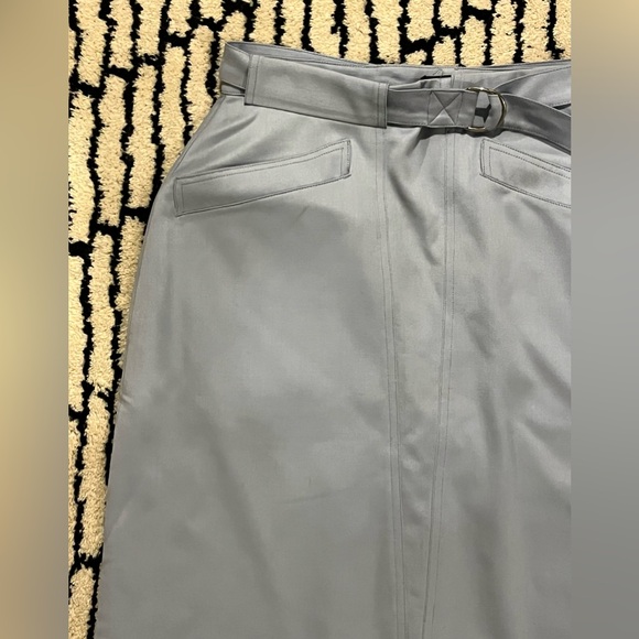 Vintage Thierry Mugler Women’s Belted Wool Pencil Skirt Sky Blue 40 4 S - Picture 5 of 7